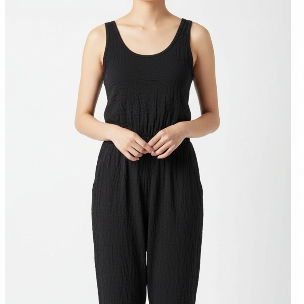 Michael‎ Stars Black Cotton Tank Jumpsuit Casual Pull-On Style – Women’s XSP